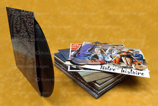 Pochettes personnalisées pour vinyle 33t, 45t, 78t, CD, DVD